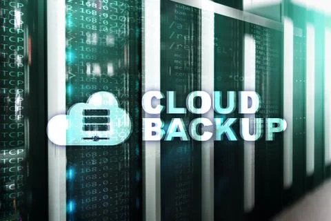 Cloud backup. Server data loss prevention. Cyber security. Stock Photos