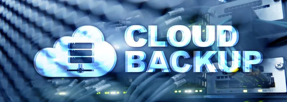 Cloud backup. Server data loss prevention. Cyber security. Foto stock
