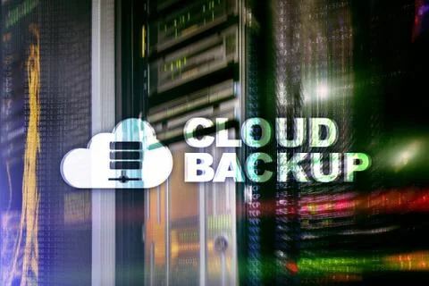 Cloud backup. Server data loss prevention. Cyber security. Foto stock