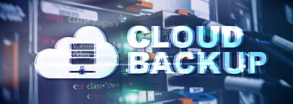 Cloud backup. Server data loss prevention. Cyber security. Stock Photos