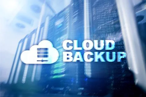 Cloud backup. Server data loss prevention. Cyber security. Stock Photos