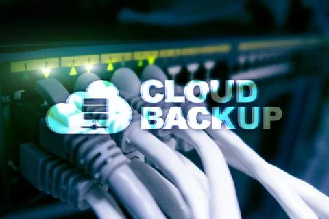 Cloud backup. Server data loss prevention. Cyber security. Stock Photos