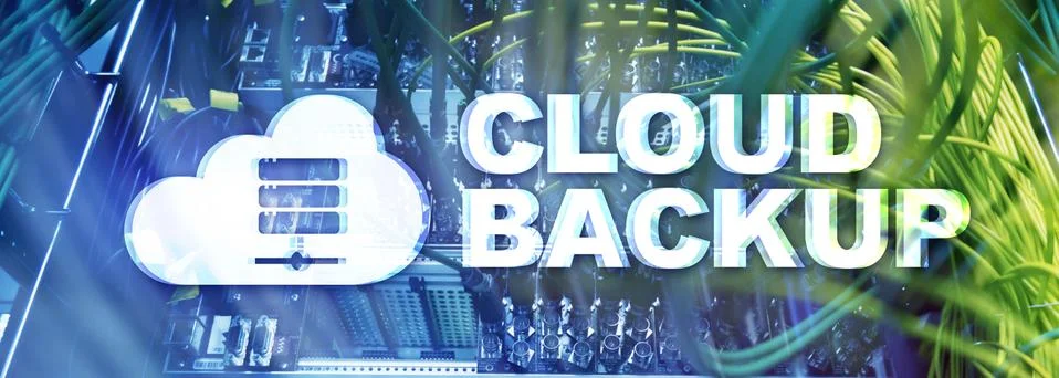 Cloud backup. Server data loss prevention. Cyber security. Foto stock