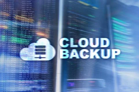 Cloud backup. Server data loss prevention. Cyber security server Stock Photos
