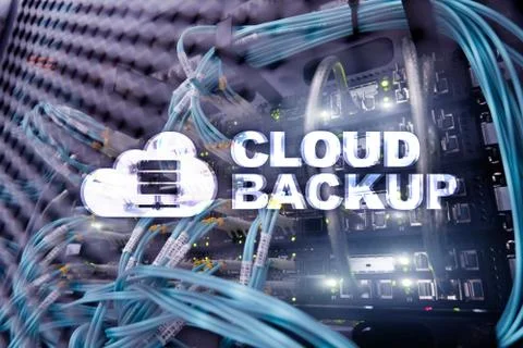 Cloud backup. Server data loss prevention. Cyber security. Foto stock