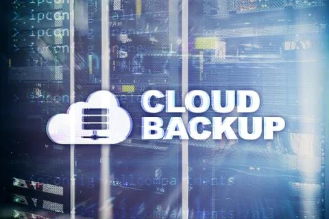 Cloud backup. Server data loss prevention. Cyber security. Foto stock