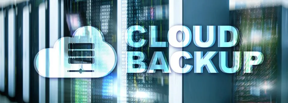 Cloud backup. Server data loss prevention. Cyber security. Foto stock