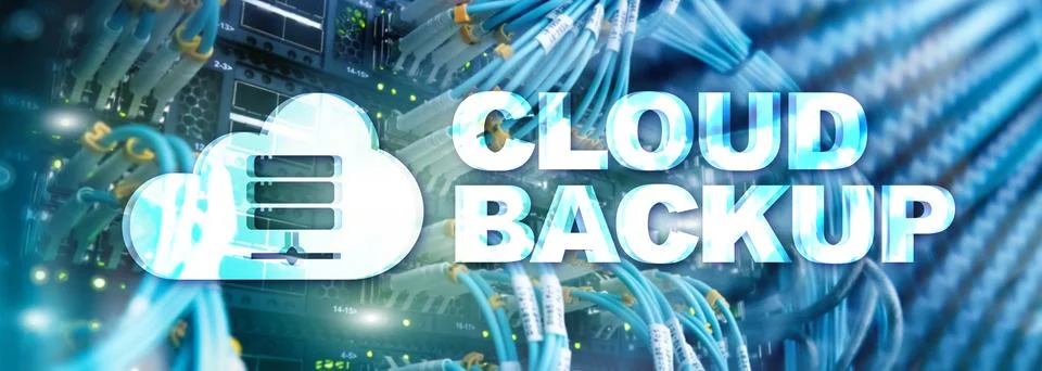 Cloud backup. Server data loss prevention. Cyber security. Stock Photos