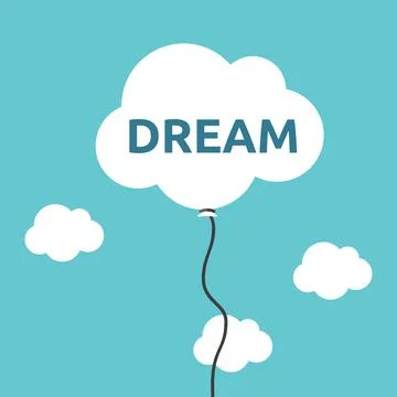 Cloud balloon, dream concept Stock Illustration