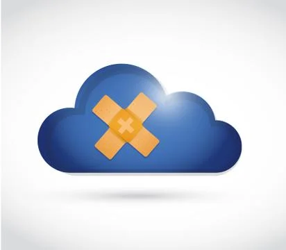 Cloud band aid fix solution concept illustration Stockillustratie