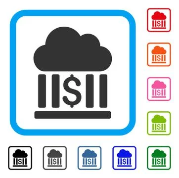 Cloud Bank Framed Icon Stock Illustration