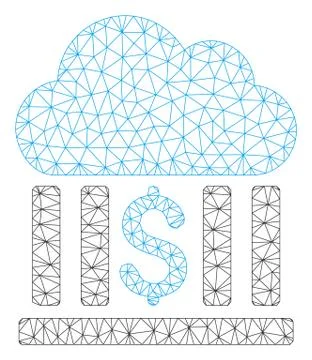 Cloud Bank Polygonal Frame Vector Mesh Illustration Illustrazione stock
