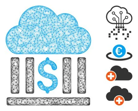 Cloud Bank Web Vector Mesh Illustration Stock Illustration