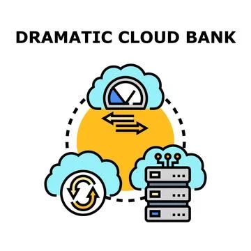 Cloud banking data security storage concept Illustrazione stock