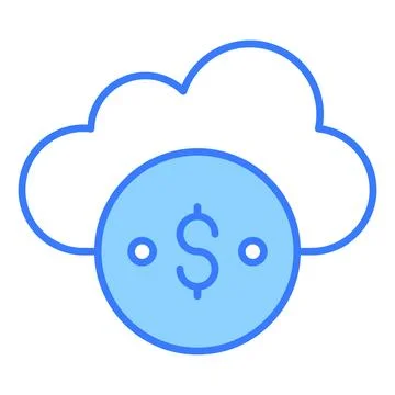 Cloud banking Finance Related Vector Line Icon. Editable Stroke Pixel Perfect Stock Illustration