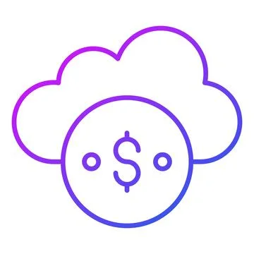 Cloud banking Finance Related Vector Line Icon. Editable Stroke Pixel Perfect Stock Illustration
