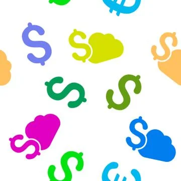 Cloud Banking Flat Vector Seamless Pattern Illustrazione stock