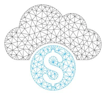 Cloud Banking Polygonal Frame Vector Mesh Illustration Illustrazione stock