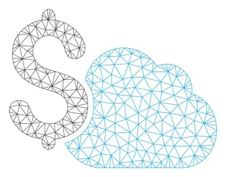 Cloud Banking Polygonal Frame Vector Mesh Illustration Stock Illustration