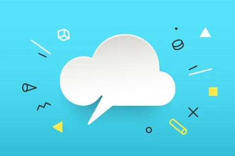 Cloud. Banner, speech bubble Stock Illustration