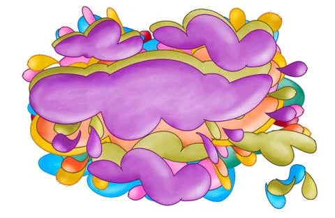 Cloud banners of various colors overlapped to create effects and transparencies Stock Illustration