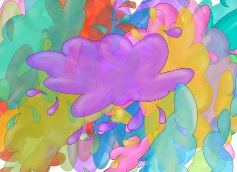 Cloud banners of various colors overlapped to create effects and transparencies Stock Illustration