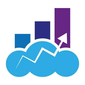 Cloud Bar Chart Growth Logo Vector Design Icon Template 스톡 일러스트
