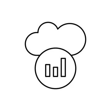 Cloud bar chart icon. Simple line, outline vector elements of commerce icons for Stock Illustration