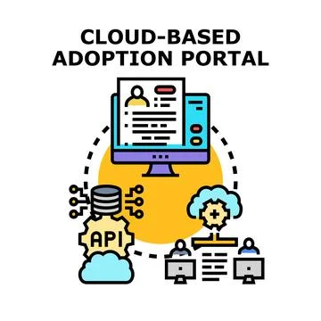 Cloud based adoption portal for digital transformation and onboarding Stock Illustration