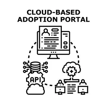 Cloud based adoption portal for digital transformation and onboarding Stock Illustration