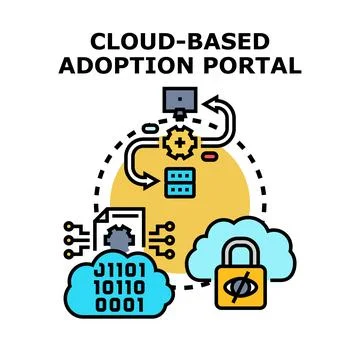 Cloud based adoption portal digital platform interface Stock Illustration