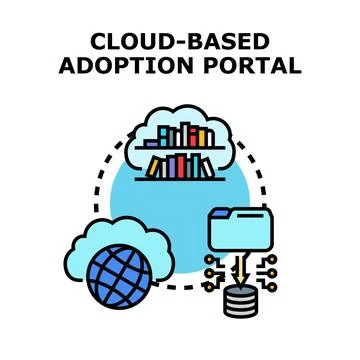 Cloud based adoption portal facilitating digital learning Stock Illustration
