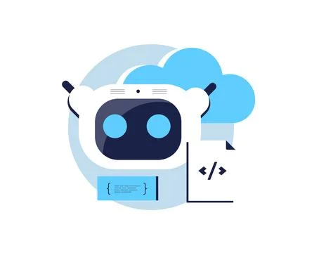 Cloud-based AI training with deep learning and machine learning development イラスト素材