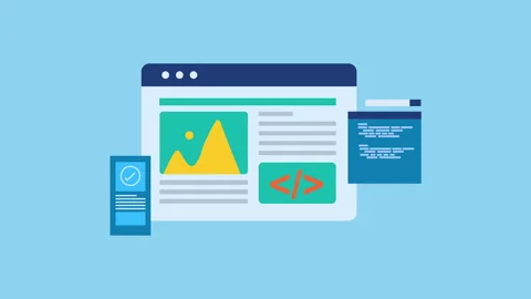 Cloud based application development, Coding on cloud servers 2d with Alpha Matte Stock Footage 335800559