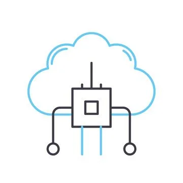 Cloud based architecture line icon, outline symbol, vector illustration, concept Stock Illustration