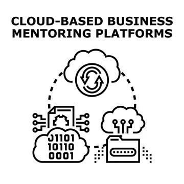 Cloud based business mentoring platforms concept vector イラスト素材