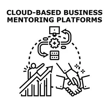 Cloud based business mentoring platforms supporting growth and success Stock Illustration