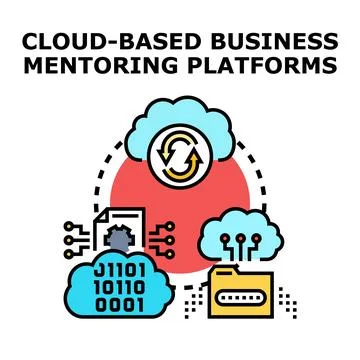 Cloud based business mentoring platforms concept vector イラスト素材