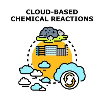 Cloud based chemical reactions concept vector illustration Stockillustratie