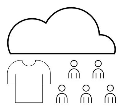 Cloud-Based Clothing Distribution Model with Social Engagement Elements 스톡 일러스트