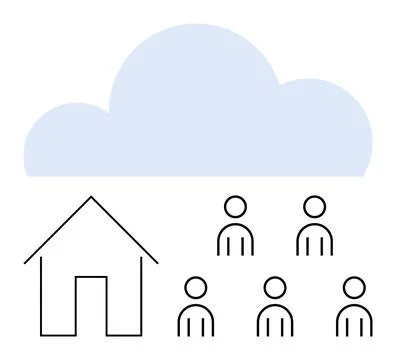 Cloud-Based Collaboration for Remote Teams and Digital Workspace Solutions Illustrazione stock