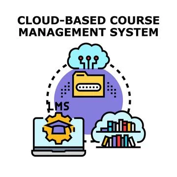 Cloud based course management system concept Stock Illustration
