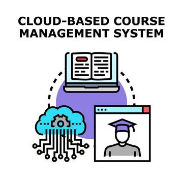 Cloud based course management system for online education 스톡 일러스트