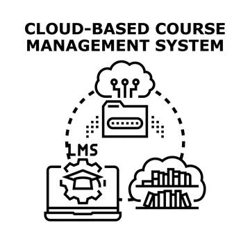 Cloud based course management system concept Stock Illustration