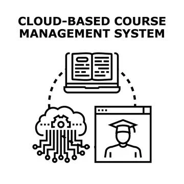 Cloud based course management system for online education Stock Illustration