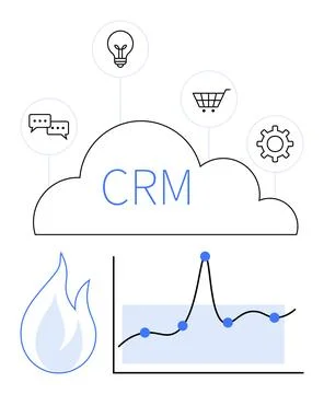 Cloud-Based CRM with Analytics and Integration for Enhanced Business Efficien 스톡 일러스트