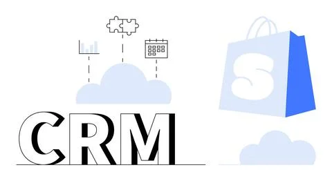 Cloud-based CRM Integration With E-commerce Platform Illustrazione stock