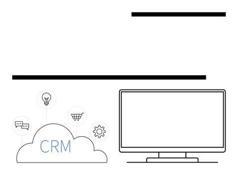 Cloud-Based CRM Integration with E-commerce, Communication, Innovation, and.. Illustrazione stock