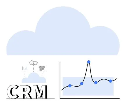 Cloud-Based CRM System Enhancing Data Management and Business Analytics Illustrazione stock