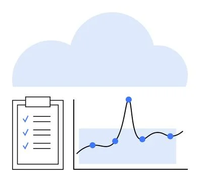 Cloud-Based Data Analytics for Efficient Task Management and Performance Tr.. Illustrazione stock